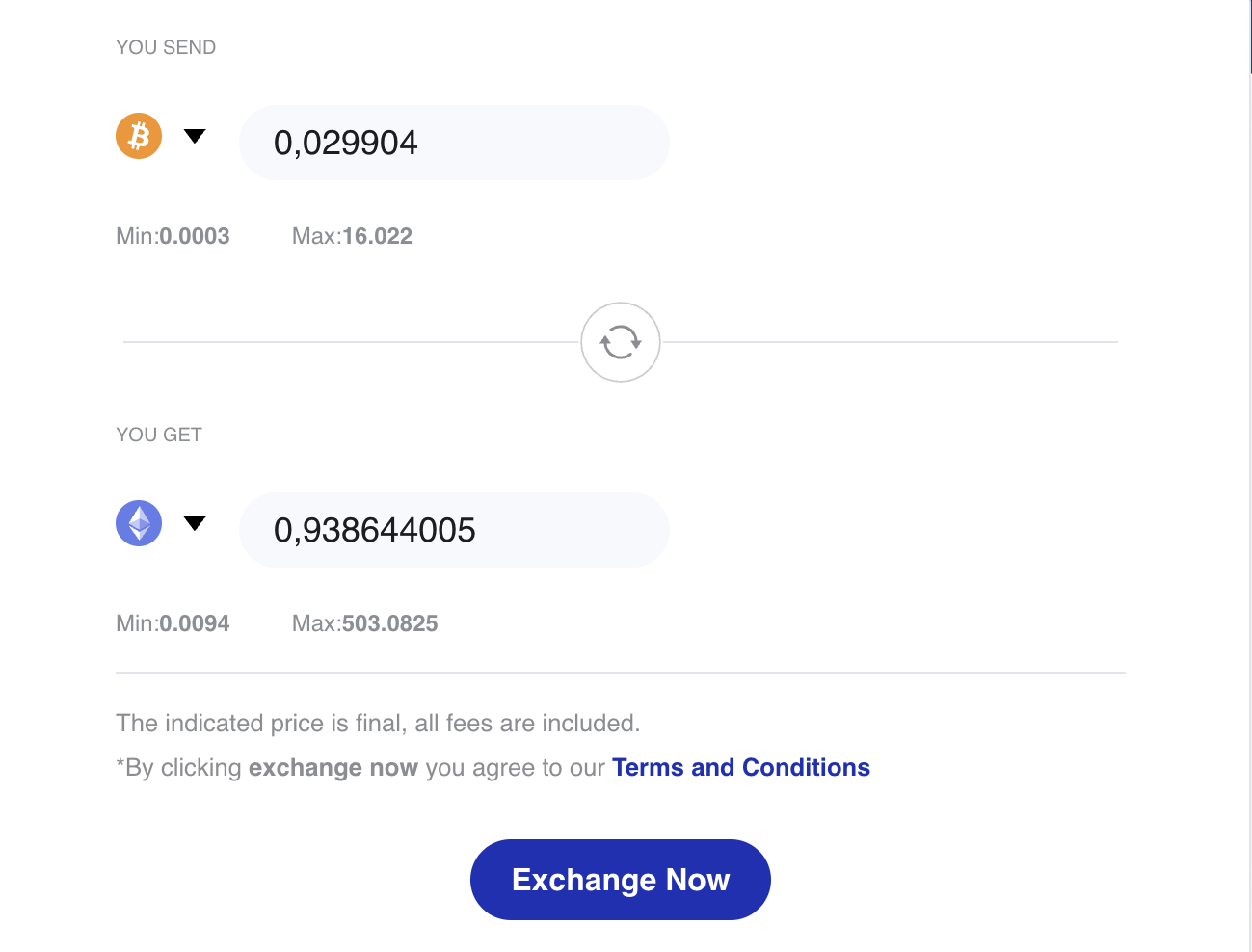 n.exchange Widget Preview